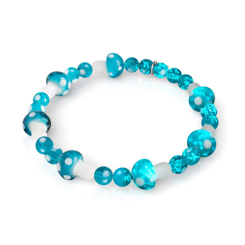 Bracelet de luxe en forme de champignon en verre Firefly en argent sterling 925